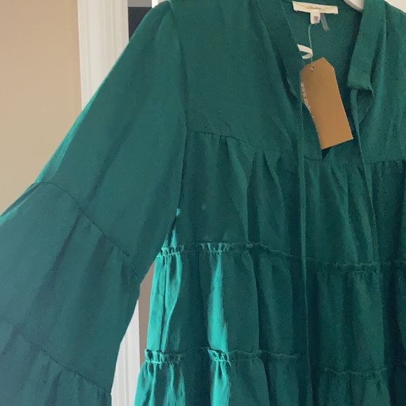 NWT Dark green boho blouse medium - Picture 2 of 2